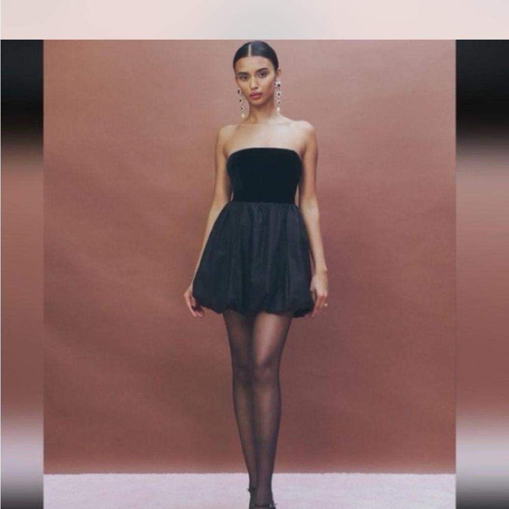 Reformation Black Strapless Dress